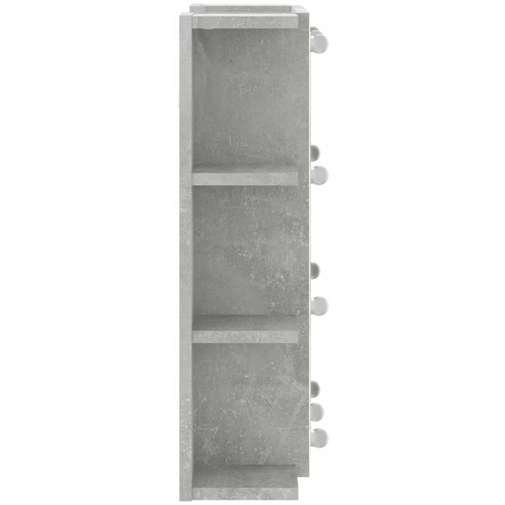 vidaXL Single Door 3 Shelf LED Concrete Grey Mirror Cabinet Image 4