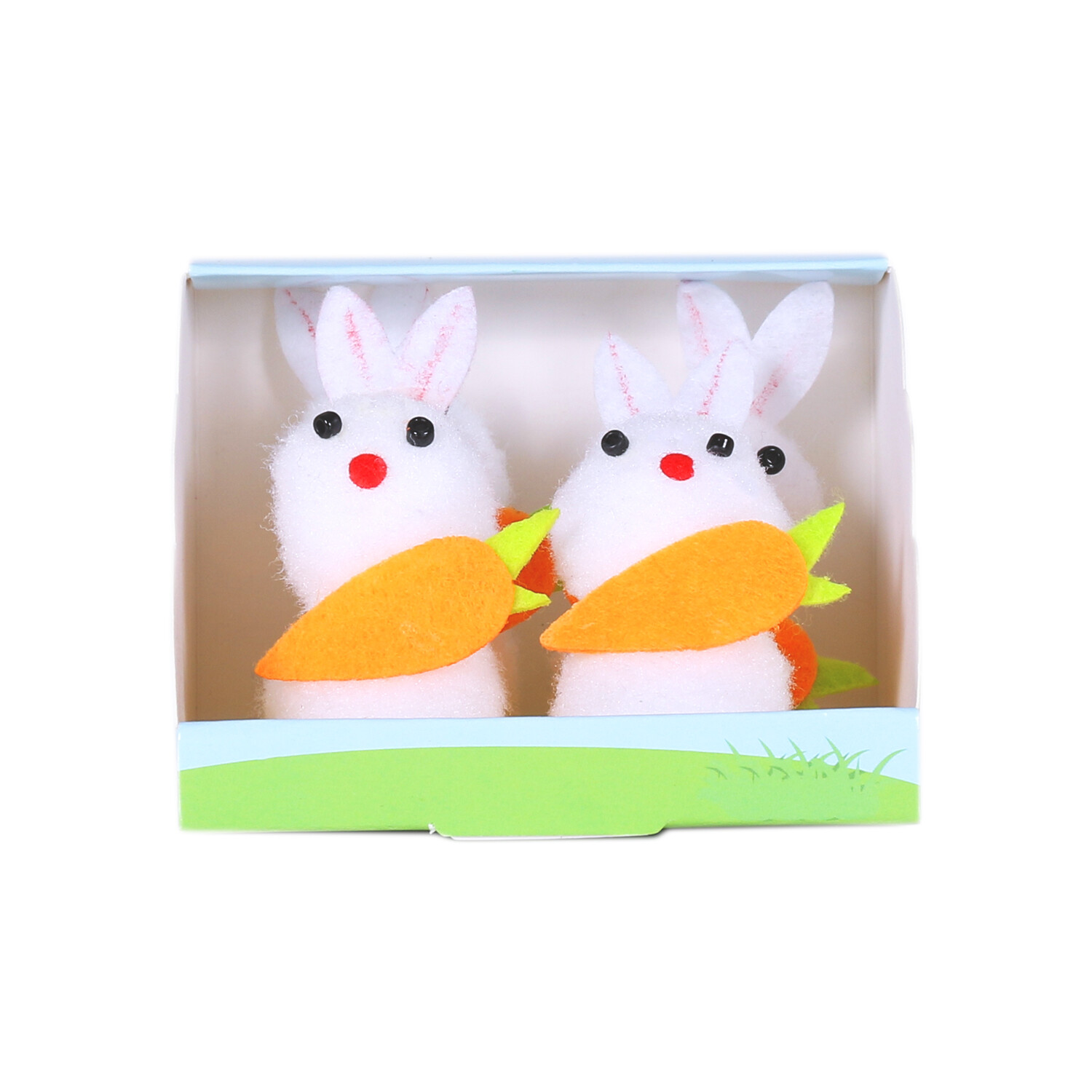 Easter Bunnies with Carrots Decoration 4 Pack Image