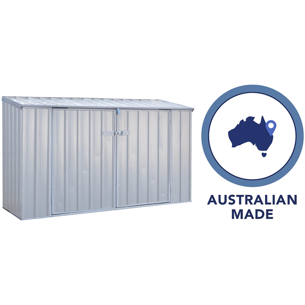 Mercia Absco 7.4 x 2.5ft Zinc Double Door Metal Bike Shed Image 7