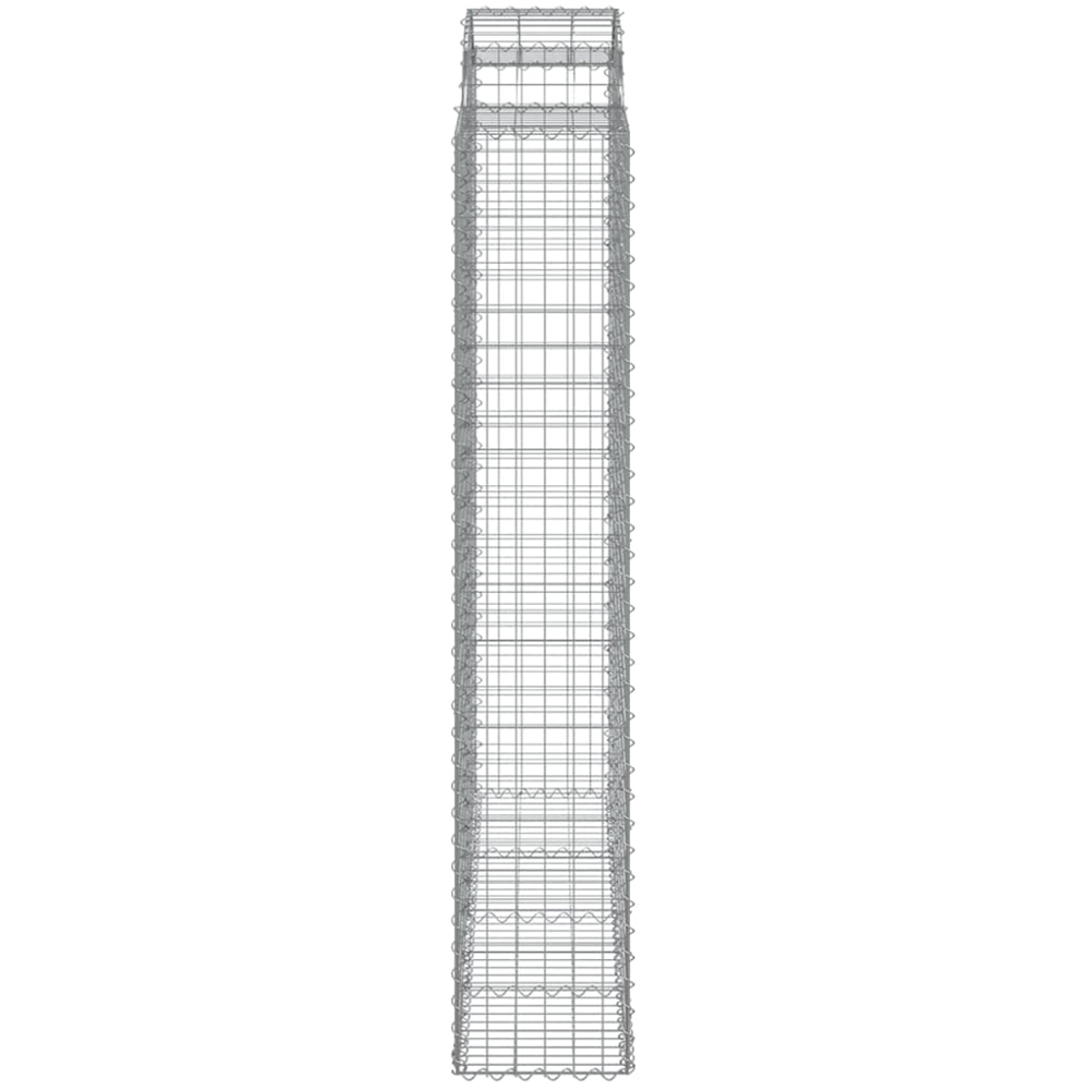 vidaXL Silver Galvanised Iron Arched Gabion Basket 200 x 50 x 220/240cm 10 Pack Image 3