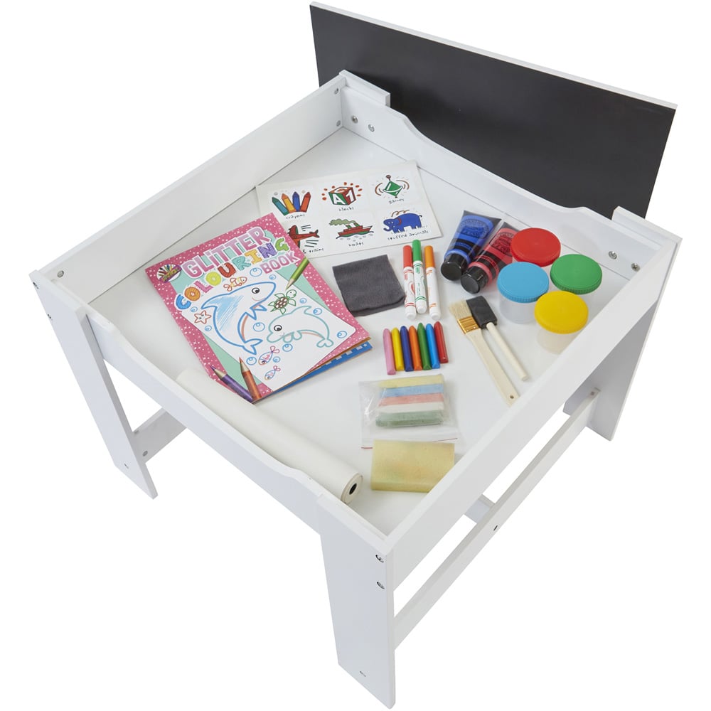 Liberty House Toys Kids White and Grey Table and 2 Chairs Set with Storage Bins Image 4