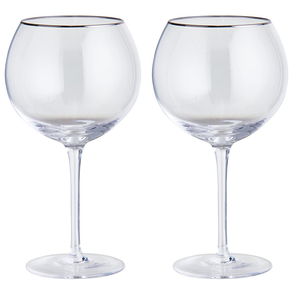 Wilko Silver Gin Glasses 2 Pack Image 1