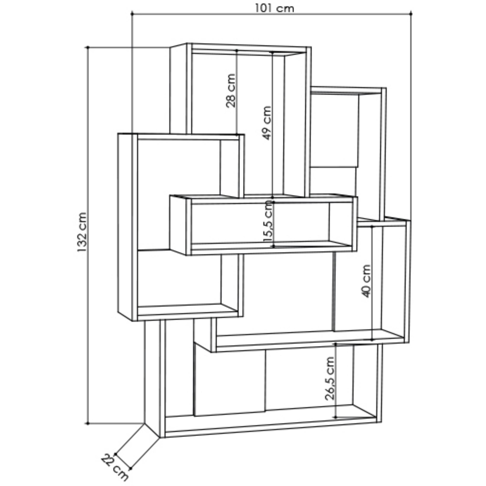 Decortie Barce 6 Shelf White Bookcase Image 6