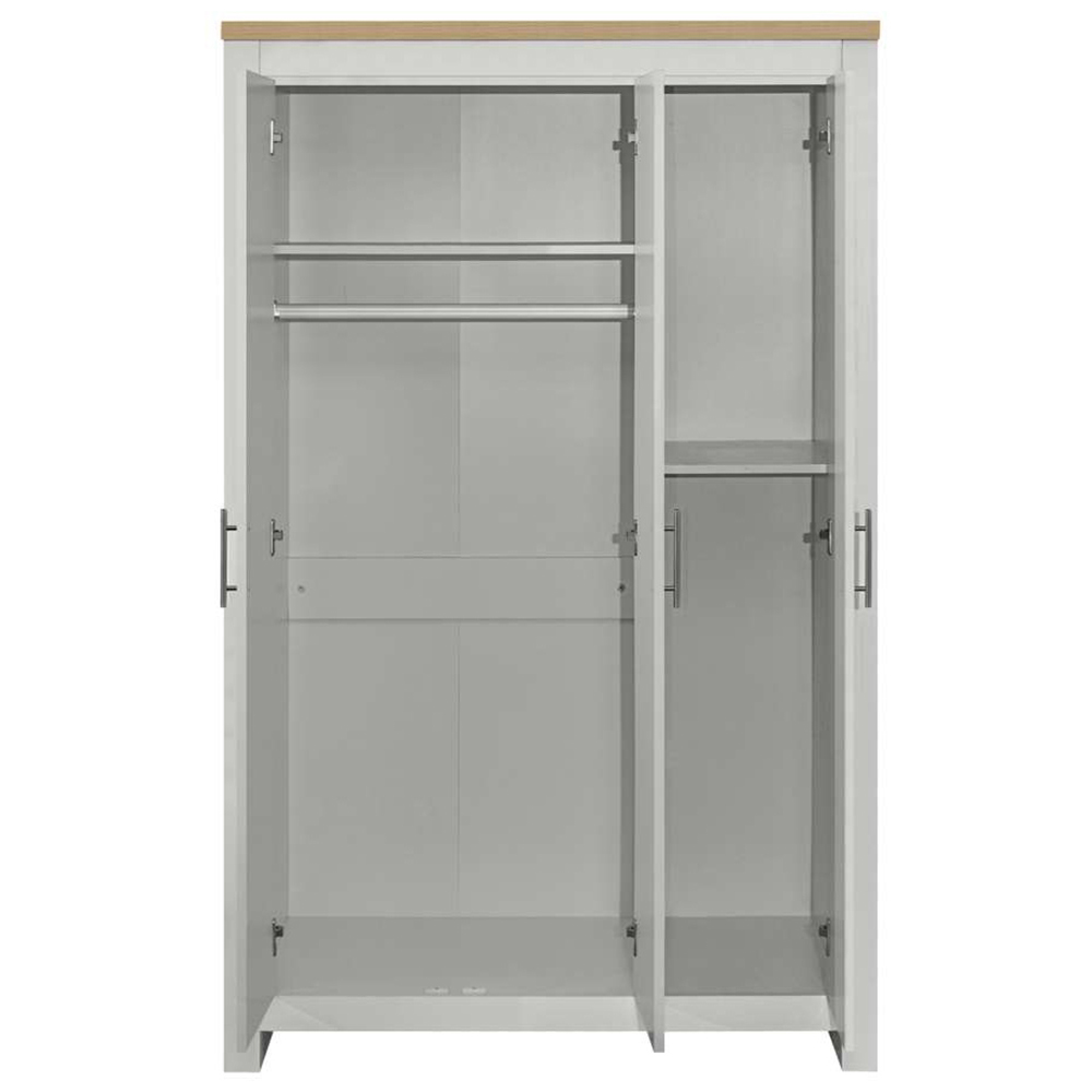 Highgate 3 Door Grey and Oak Wardrobe Image 5