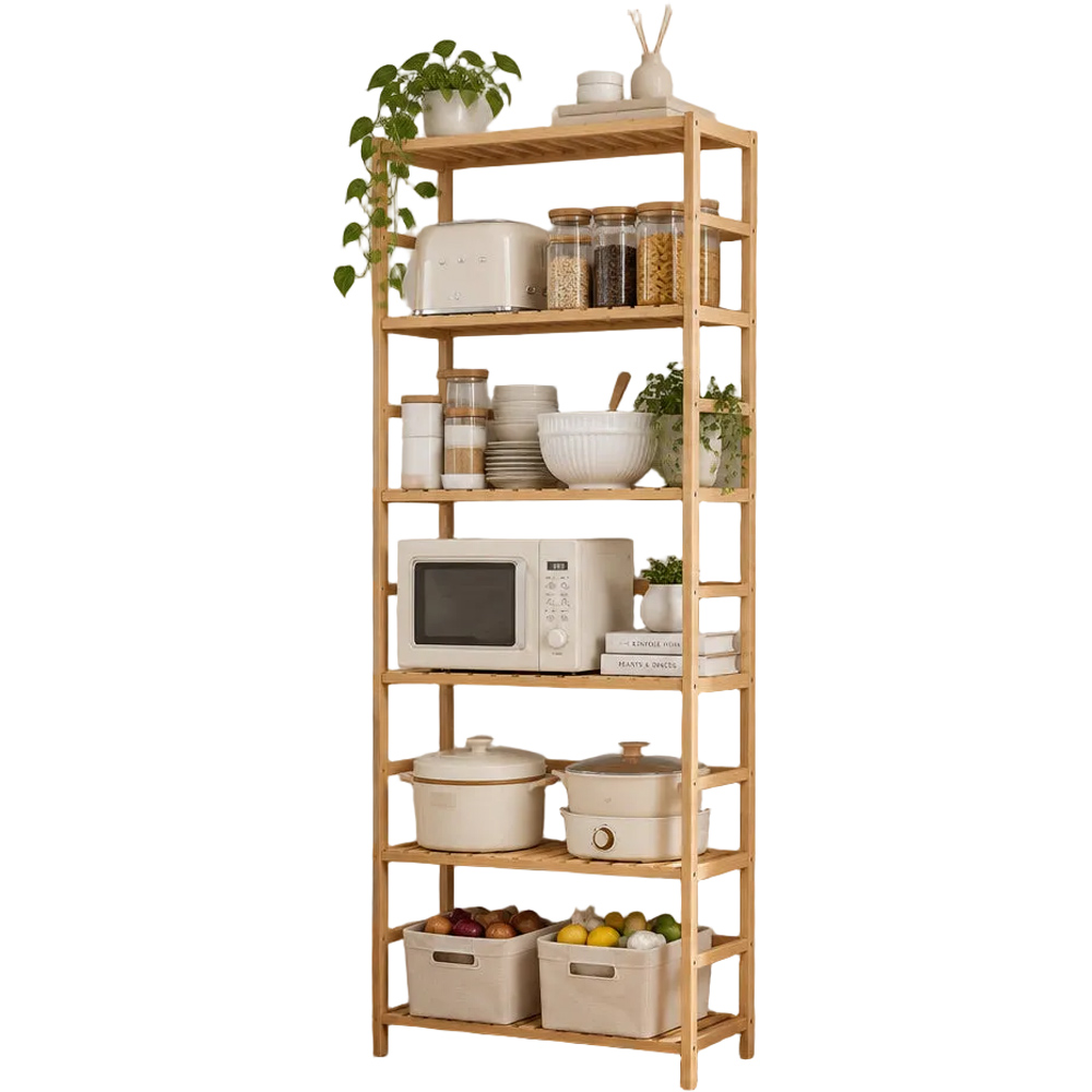 Modcraft 6-Tier Natural Bamboo Bookshelf Image 3