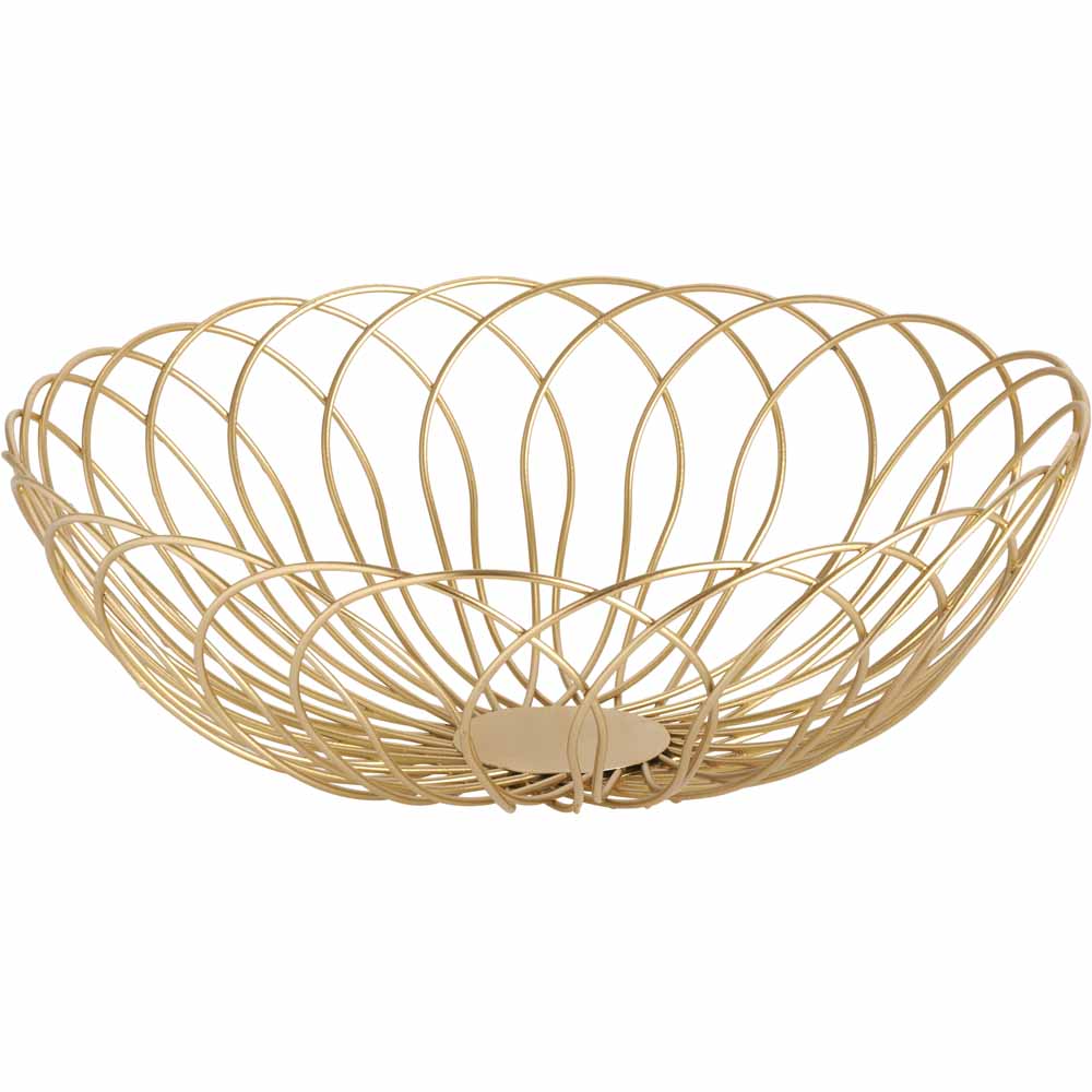 Wilko Gold Wire Basket Image 1