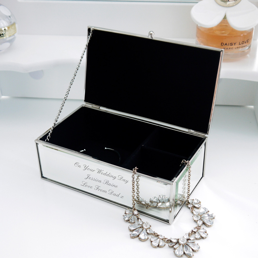 Personalised Memento Personalised Any Message Mirrored Jewellery Box Image 3