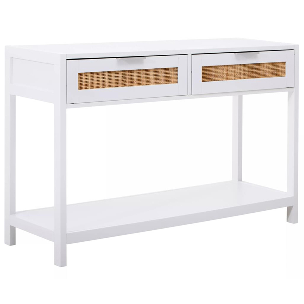 Interiors by Premier Sherman 2 Drawer White Console Table Image 2