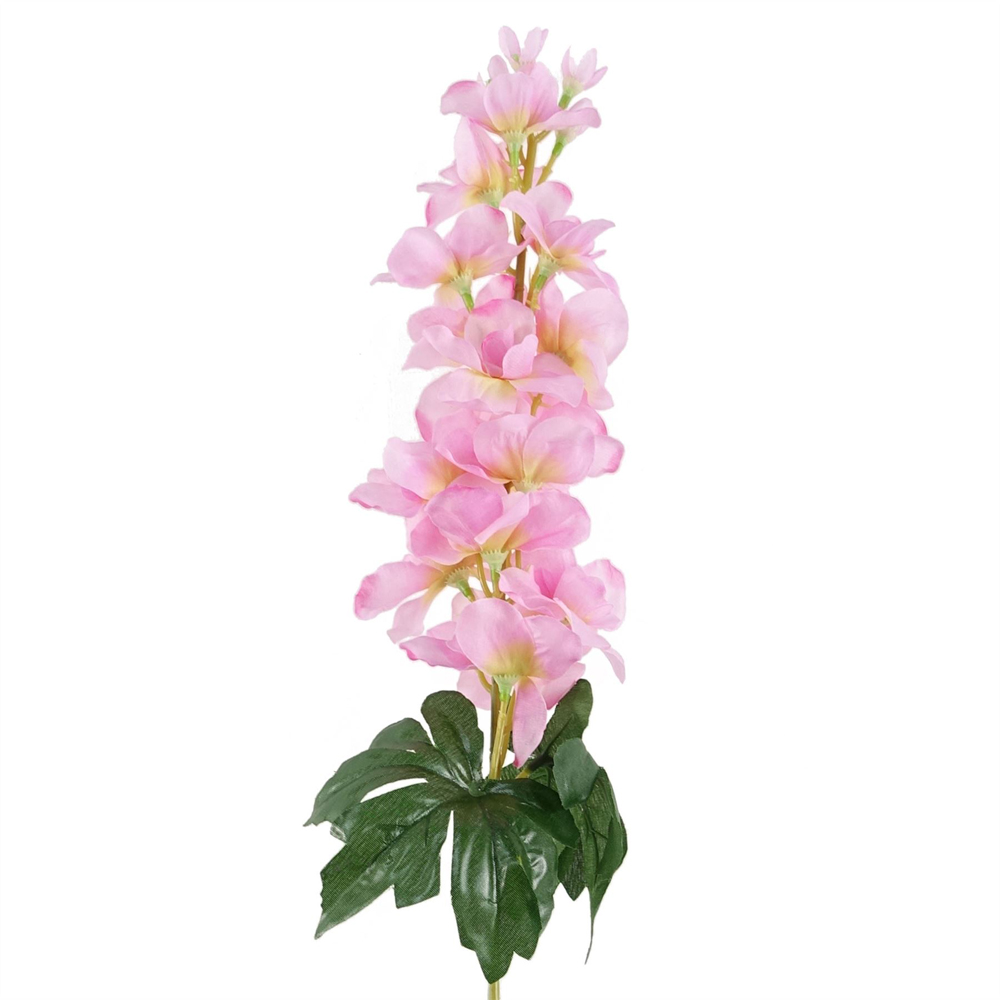 Leaf Pink Delphinium Single Stem Artificial Flower 2.5ft 6 Pack Image 4