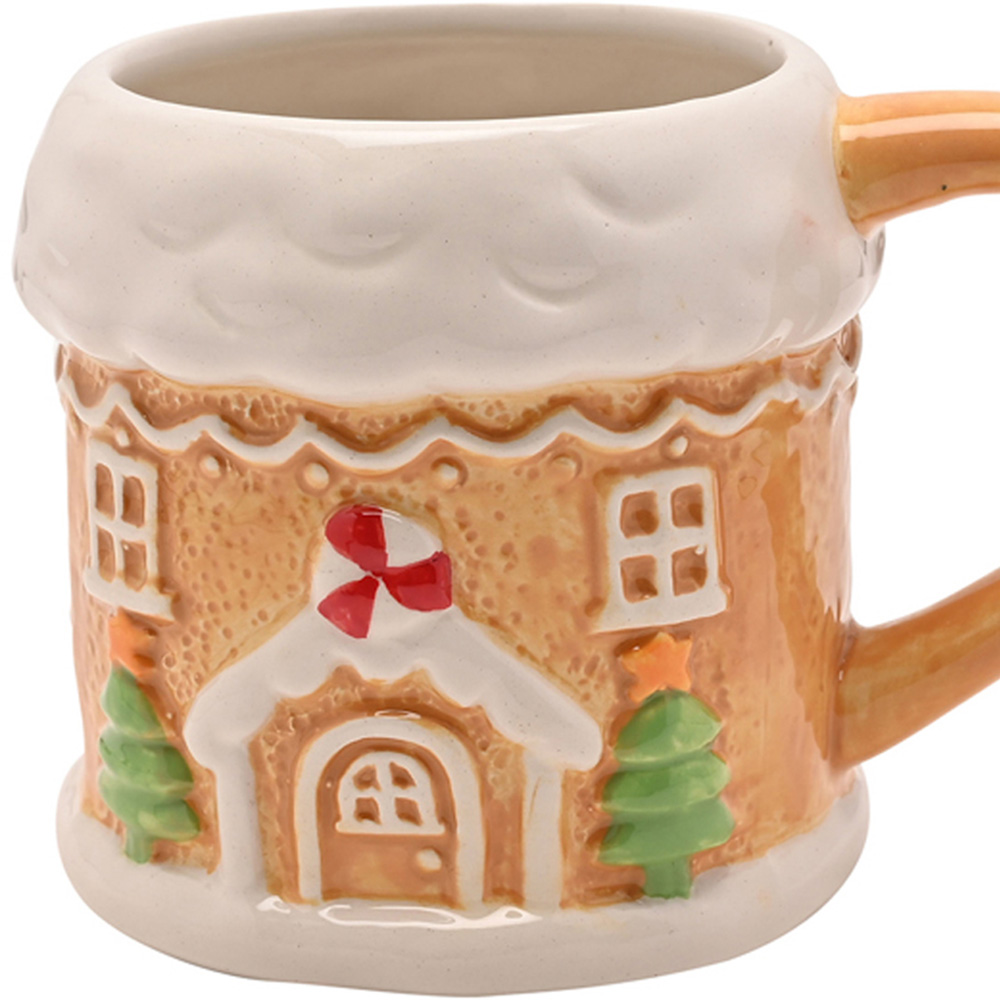 The Seasonal Gift Co. Santa & Friends Gingerbread House Ceramic Mug Image 2