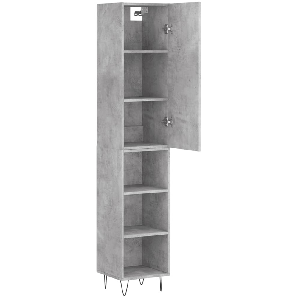 vidaXL Single Door 3 Shelf Concrete Grey Highboard Image 4