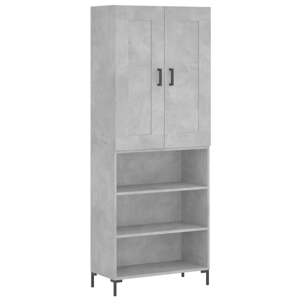 vidaXL Single Glass Door 3 Drawer Grey Sonoma Highboard Image 2