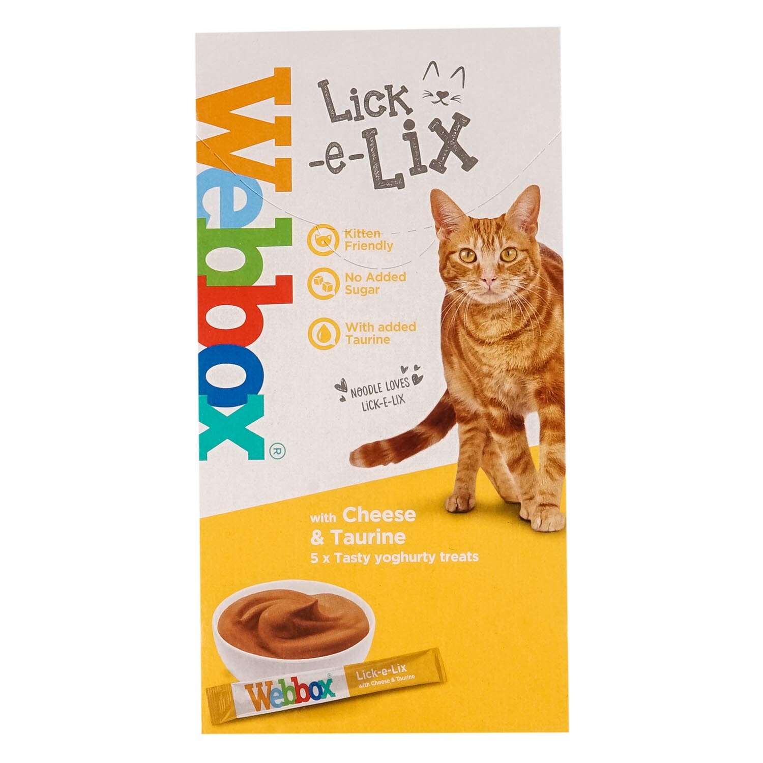 Webbox Lick e Lix Cheese and Taurine Pouch Cat Treat 15g 5 Pack Image 1