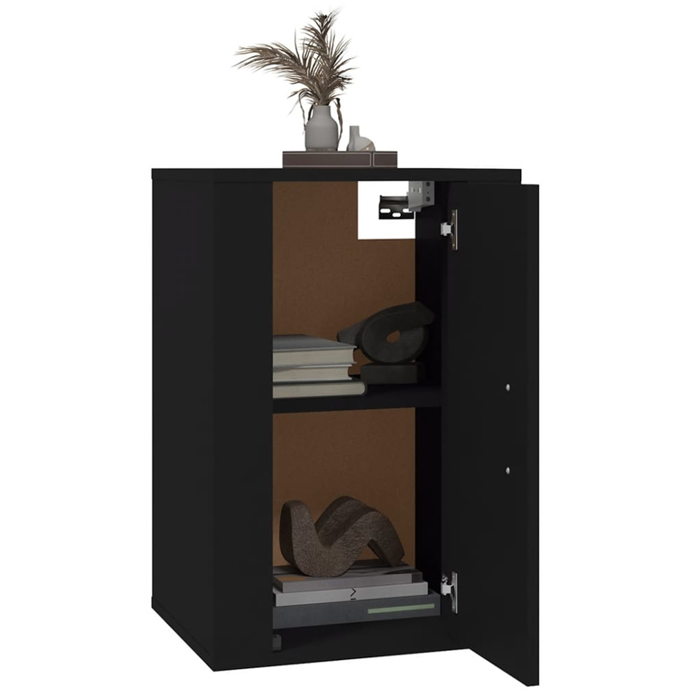 vidaXL Single Door Black Wall Mounted TV Cabinet Set of 2 Image 3