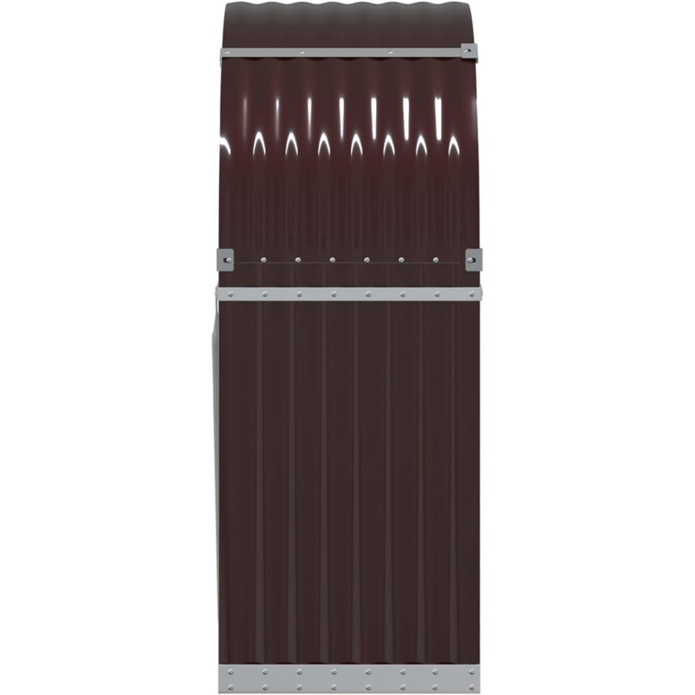vidaXL Brown Galvanised Steel Firewood Log Holder 120 x 80 x 45cm Image 4