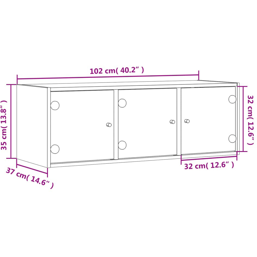 vidaXL 3 Door Brown Wooden Wall Cabinet Image 7