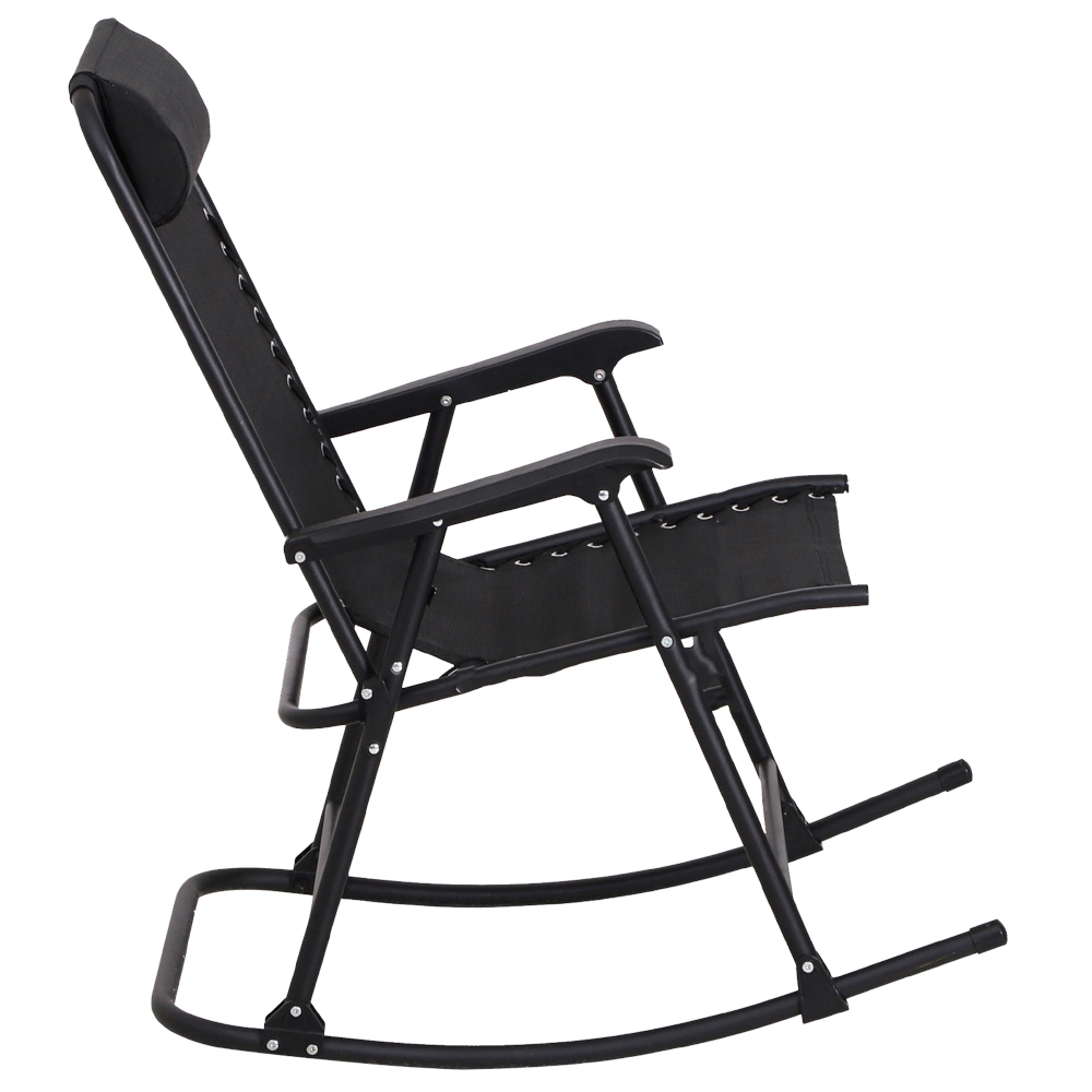 Outsunny Black Zero Gravity Folding Rocking Chair Image 3