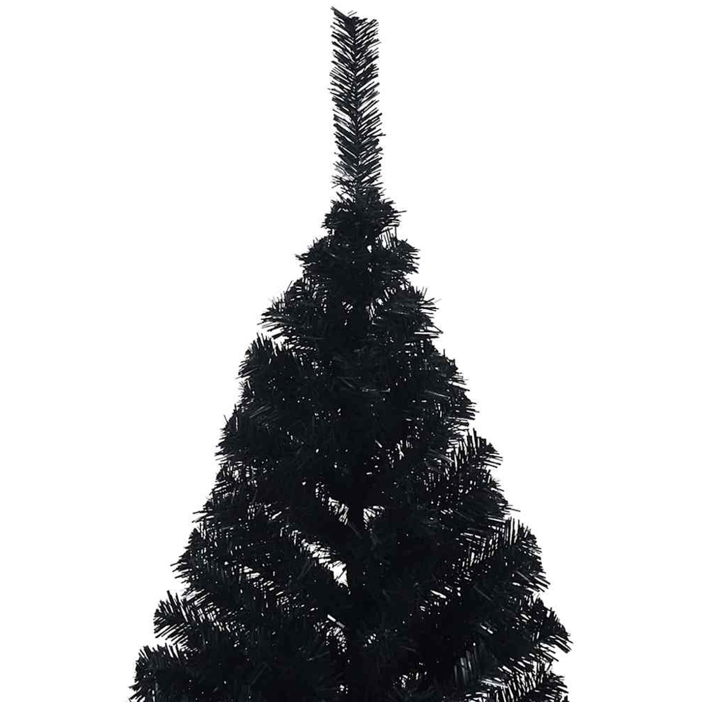 vidaXL Pre-Lit Black Artificial Christmas Tree 6ft Image 2