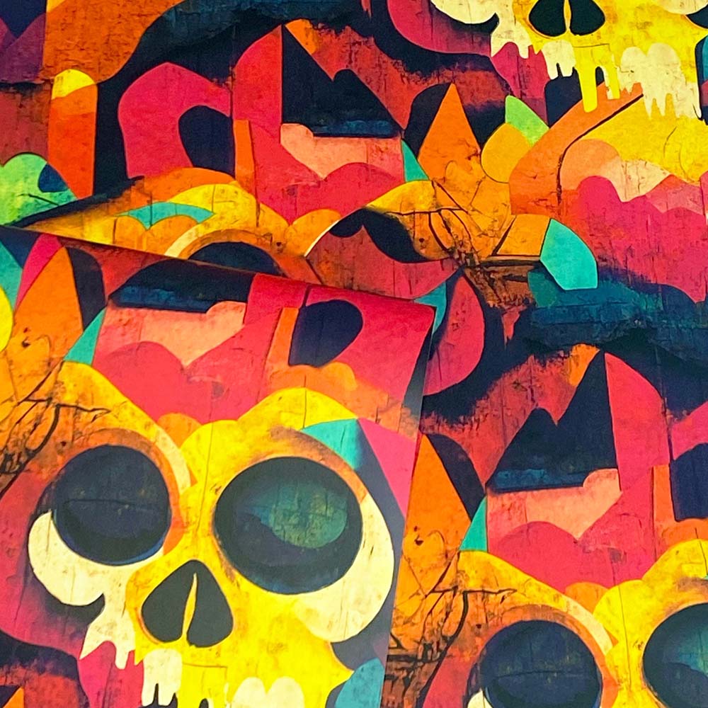 Arthouse Skull Graffiti Multicolour Wallpaper Image 2