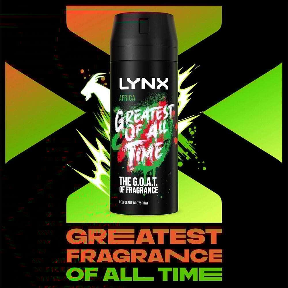 Lynx Africa Mandarin and Sandalwood 48H Protection Deodorant Body Spray 150ml 6 Pack Image 6