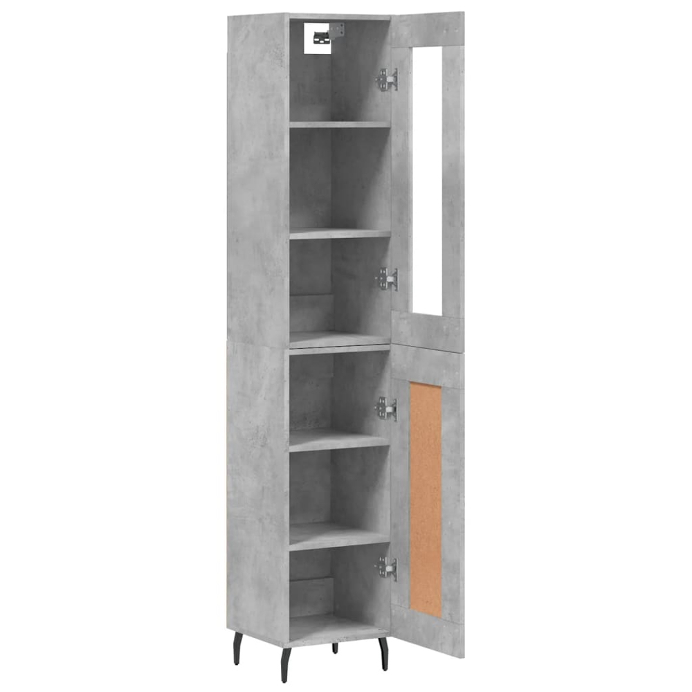 vidaXL 2 Door Concrete Grey Highboard Image 4