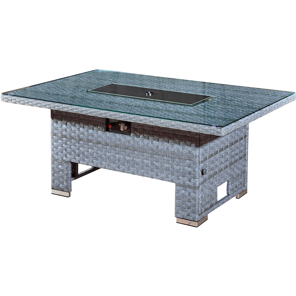 Oseasons Malta 9 Seater Ocean Grey Rattan Rising Firepit U-Shape Sofa Set with Footstool Image 3