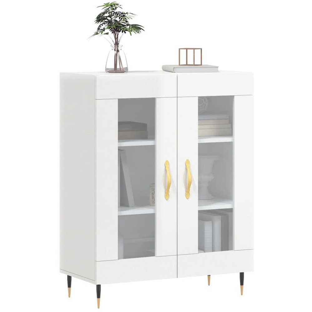 vidaXL 2 Door High Gloss White Sideboard Image 3