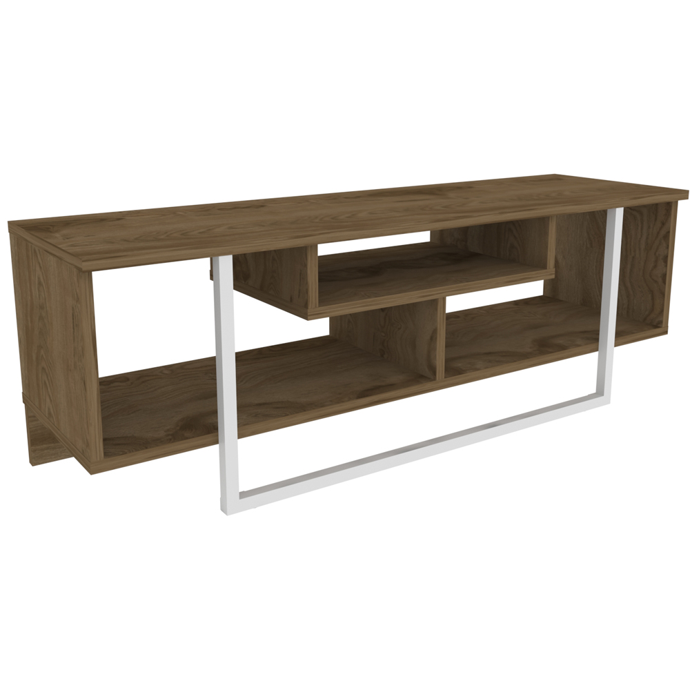 Decorotika Asal Oud Oak and White Wide TV Unit Image 6