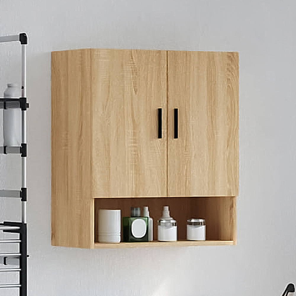 vidaXL 2 Door Single Shelf Sonoma Oak Wall Cabinet Image 1