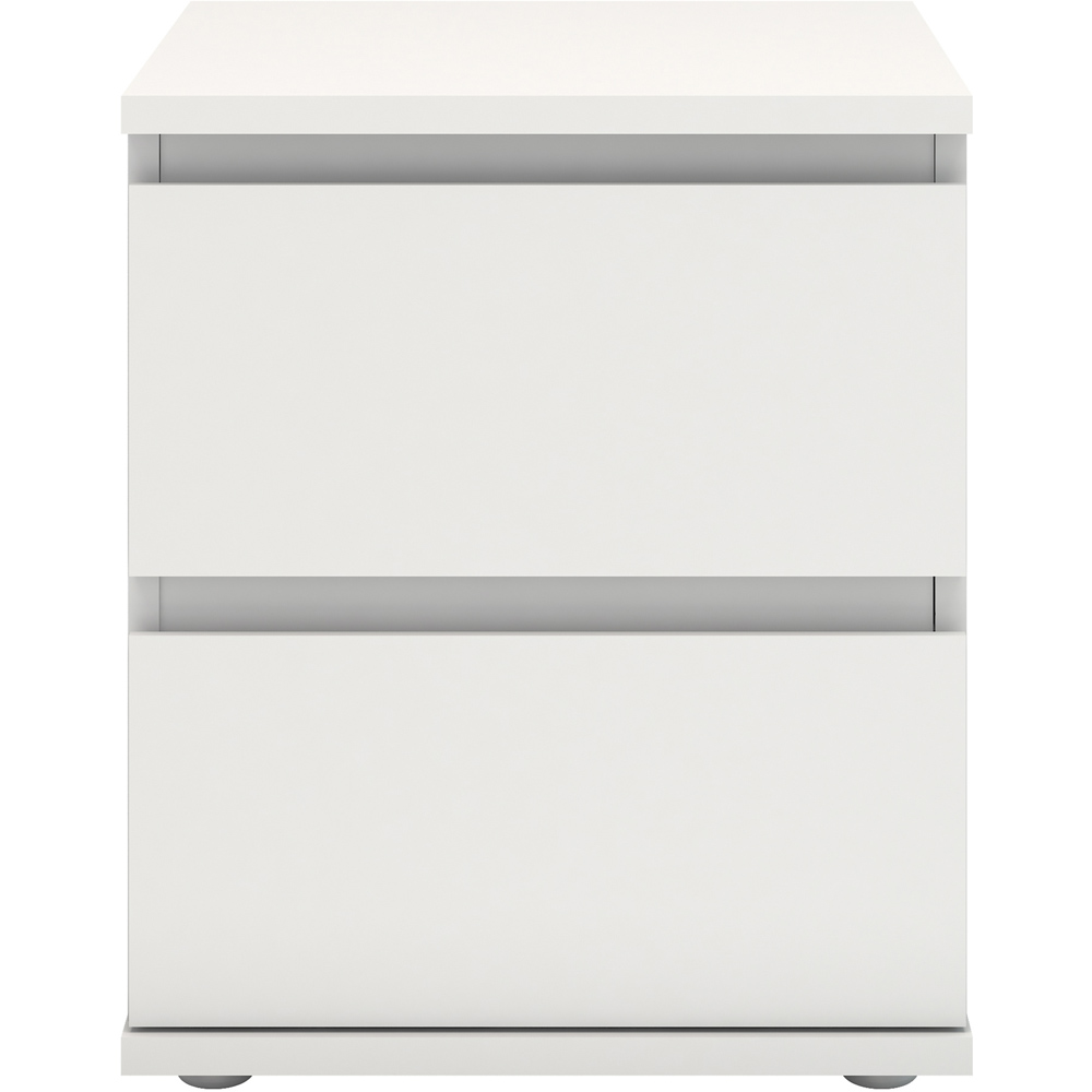 Florence 2 Drawer White Bedside Table Image 3