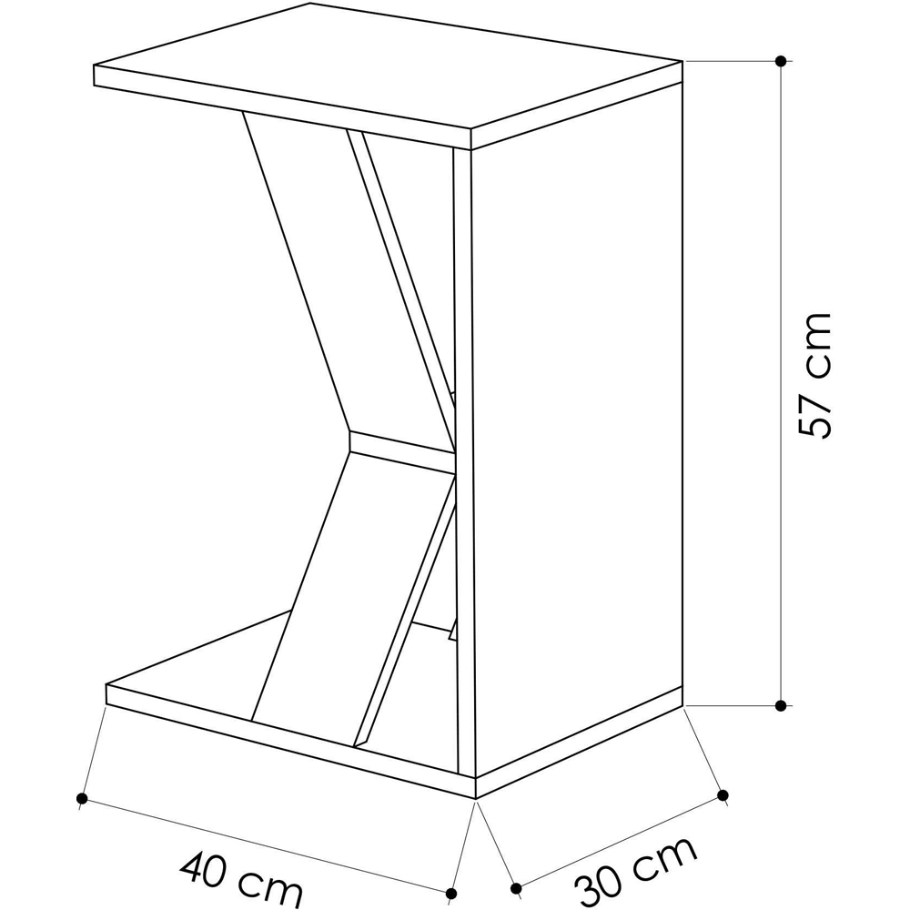 Decortie Naze Oak Modern C Shape Side Table Image 4