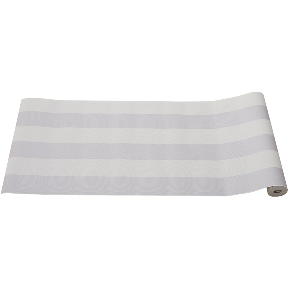 Living and Home Stripe Grey and White PVC Wallpaper Image 3