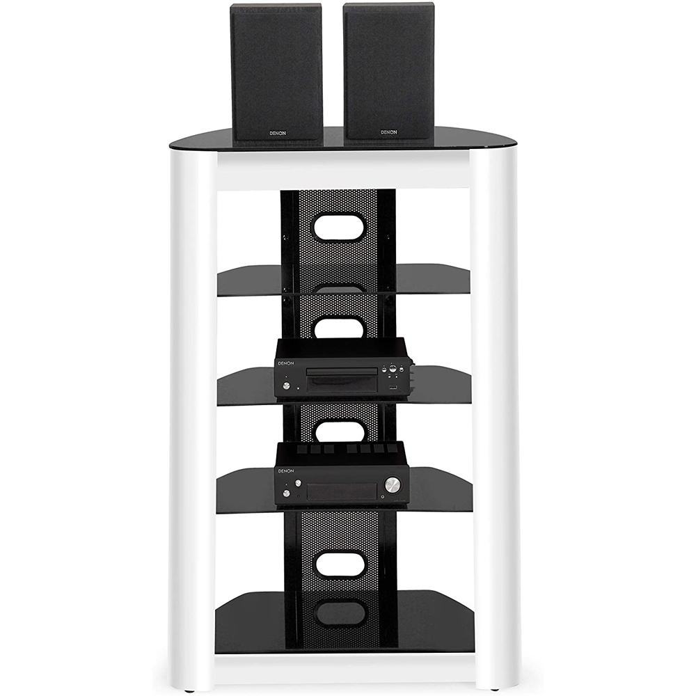 Centurion Supports Zinnia 5 Tier Black Glass Shelves AV Rack Image 7