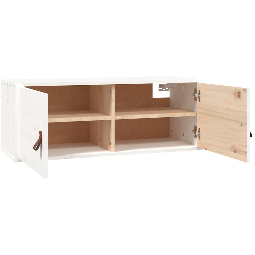 vidaXL 2 Door White Solid Wood Pine Wall Cabinet Image 5