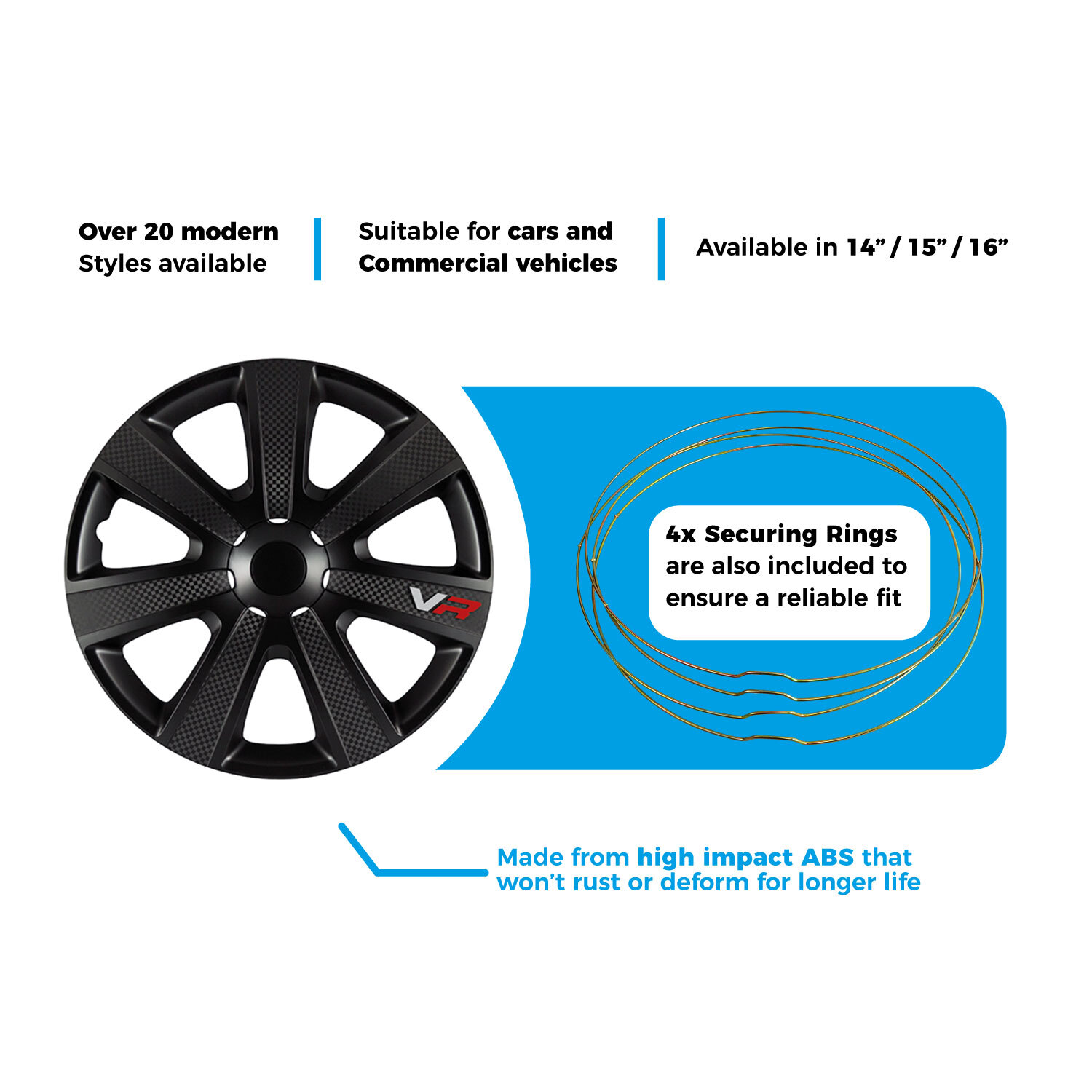 Simply Auto Wheel Trims 14inch - Chromia Black Carbon Image 2