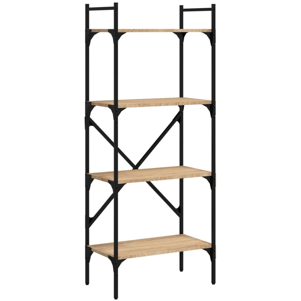 vidaXL 4 Shelf Sonoma Oak Bookcase Image 2