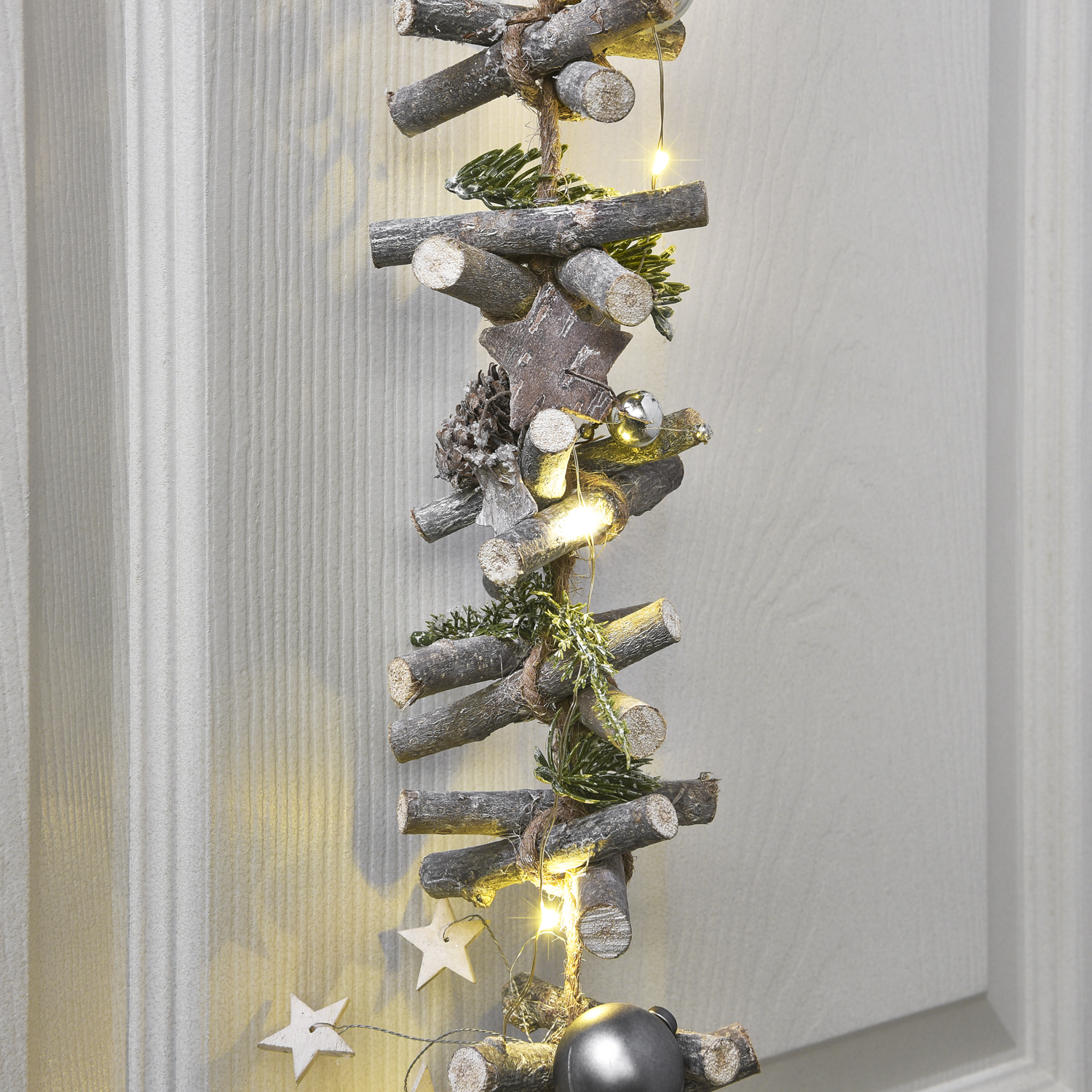 Drift Wood Bauble LED Christmas Garland Image 2