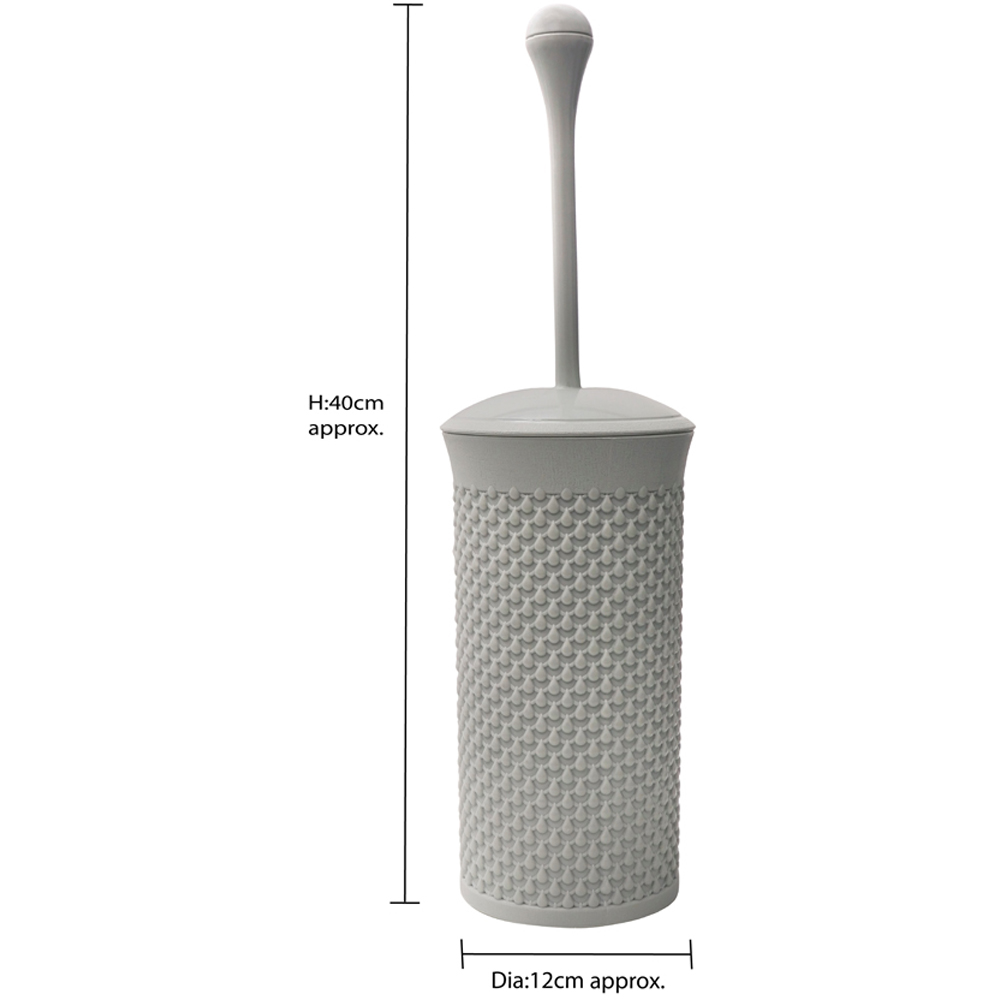 JVL Ice Grey Rectangular Lidded Bin and Droplette Toilet Brush Set Image 9