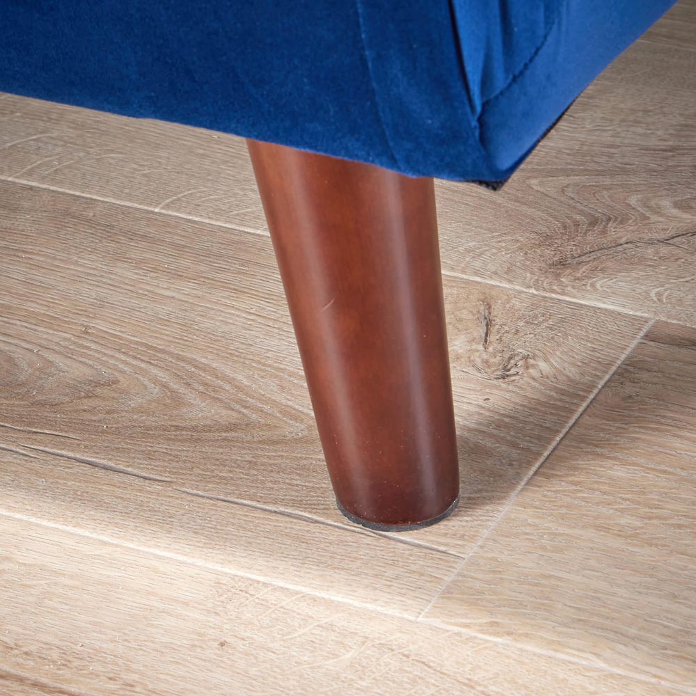 Home Source Morella 2 Seater Blue Velvet Folding Sofa Bed with Pillow Image 3