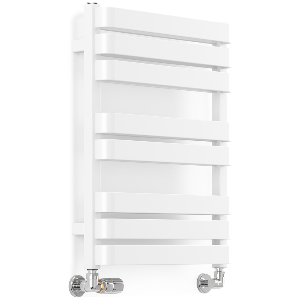 Terma Warp T Bold Matt White Heated Towel Rail 1569 BTU 655 x 500mm Image 1