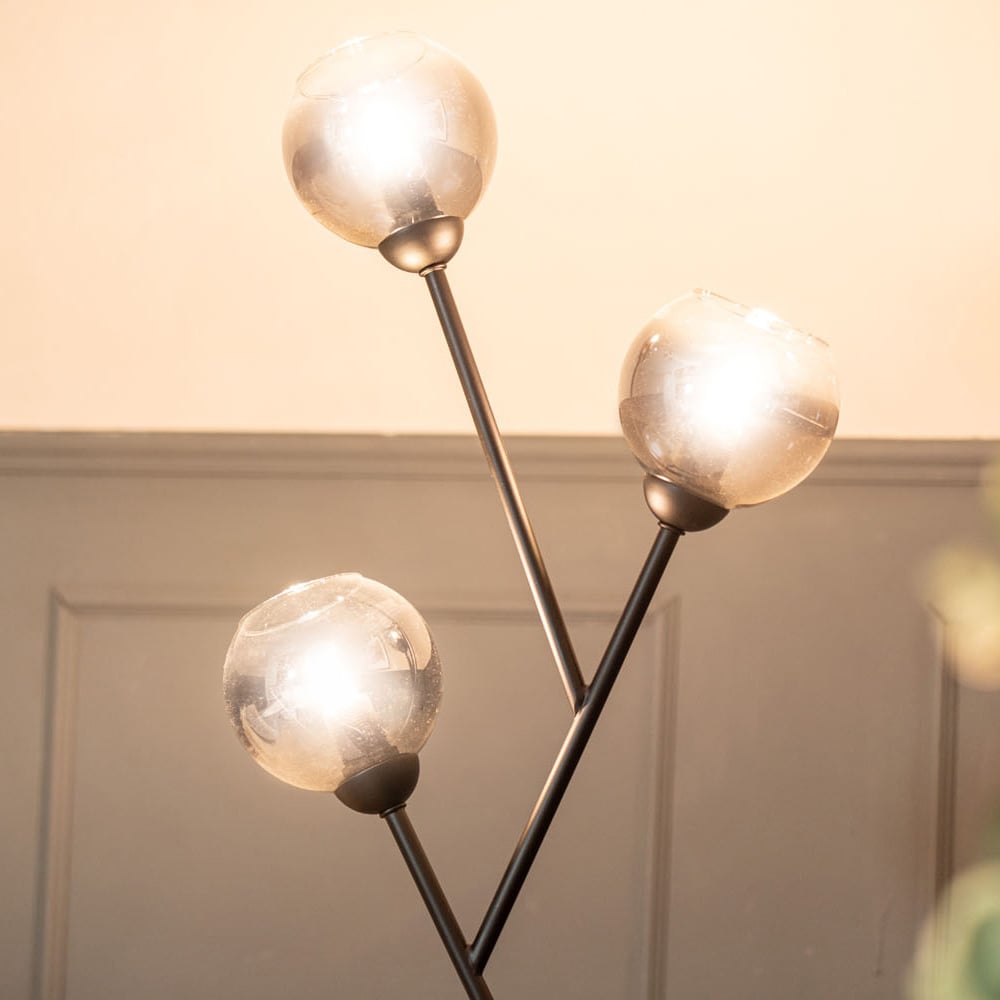 ValueLights Aria 3 Way Smoked Glass LED Floor Lamp Image 5