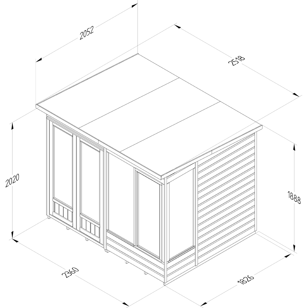 Forest Garden Beckwood 7 x 5ft 2 Opening Pent Summerhouse Image 9