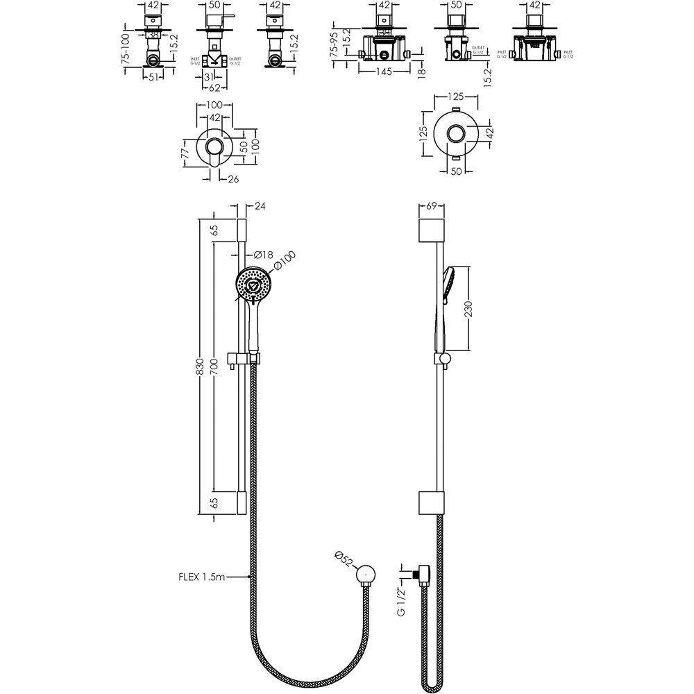 nuie Arvan Chrome Single Outlet Bundle Image 5