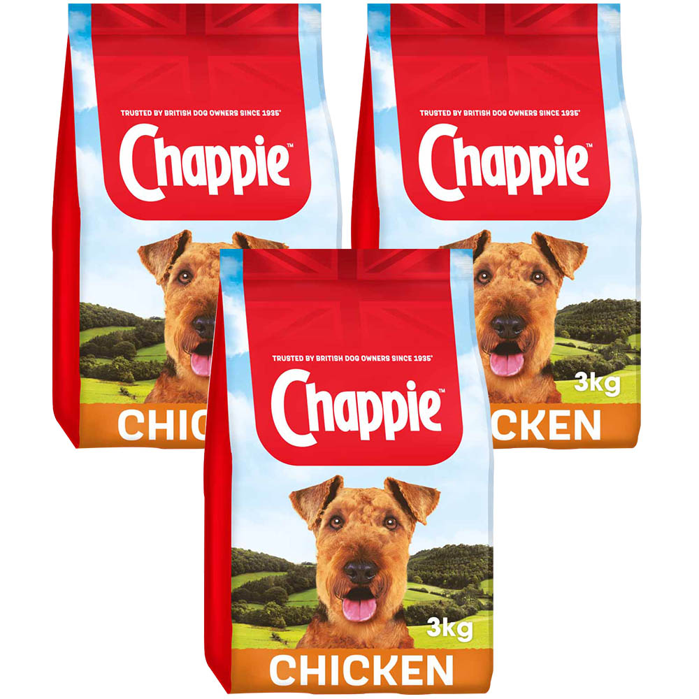 Chappie Chicken and Whole Grain Cereal Complete Dry Dog Food Case of 3