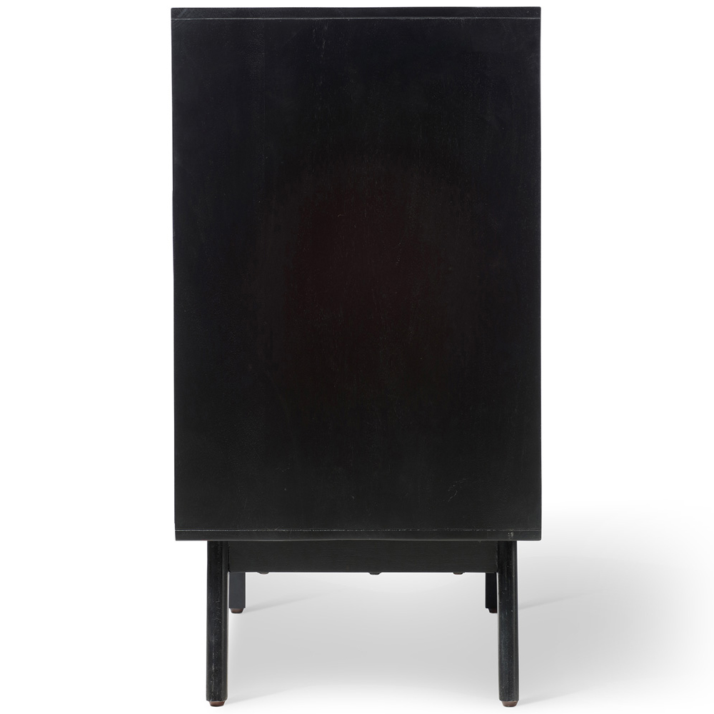 Desser Venice 3 Drawer Black Rattan and Mango Wood Chest of Drawers Image 4