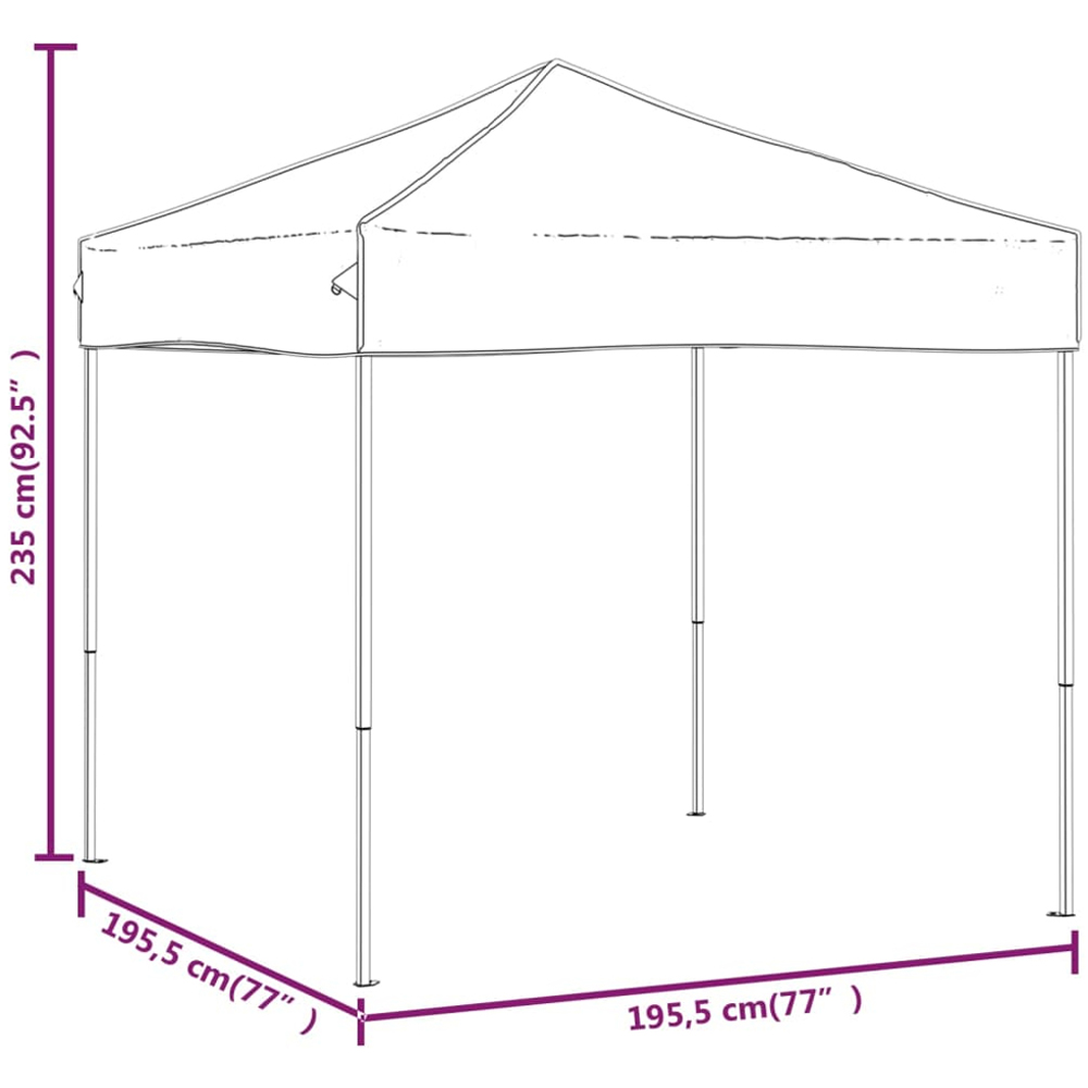 vidaXL 2 x 2m Black Foldable Party Tent Image 8
