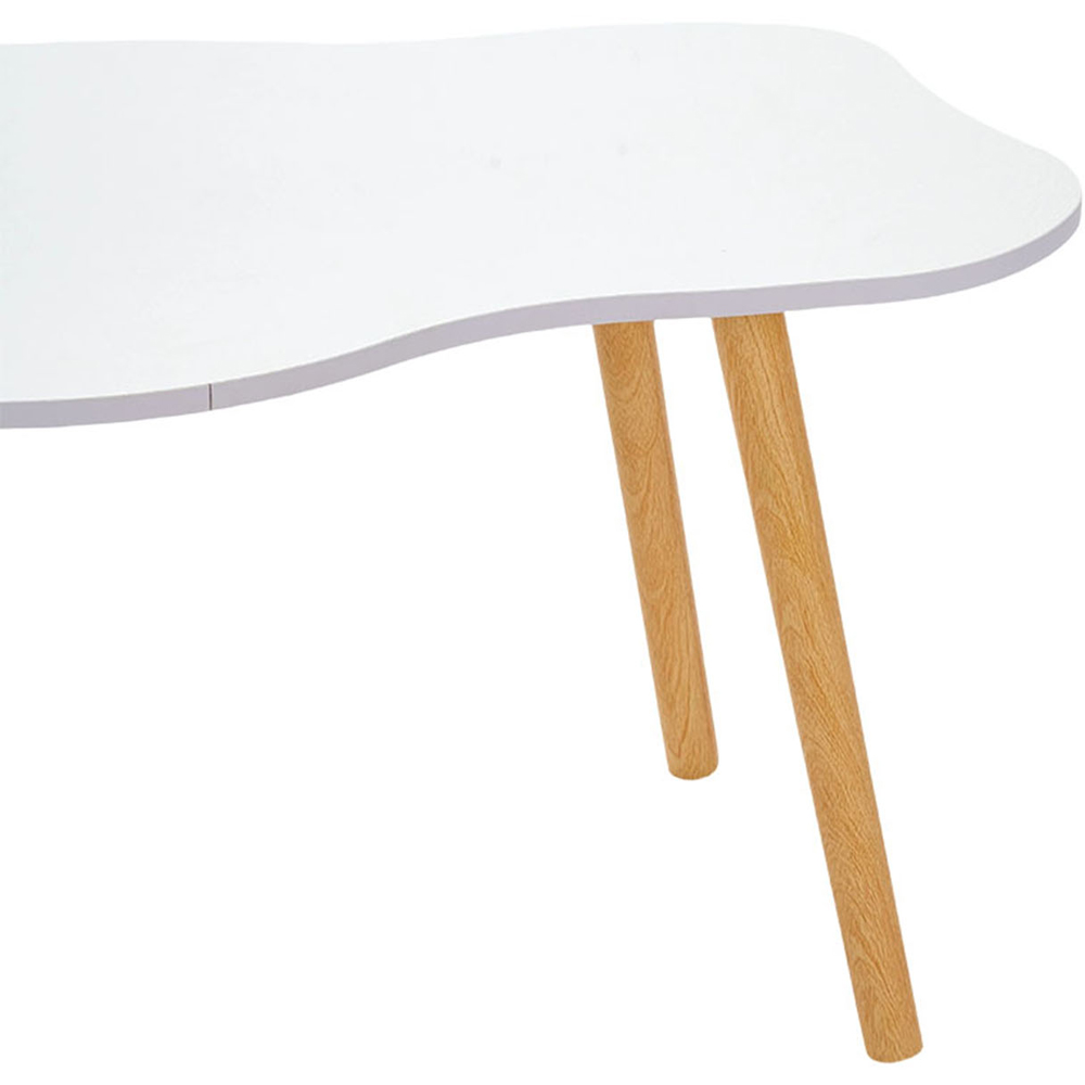 Living and Home White Cloud Shaped Coffee Table Image 6