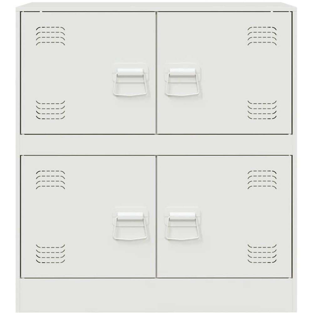vidaXL 4 Door White Steel Sideboard Image 6