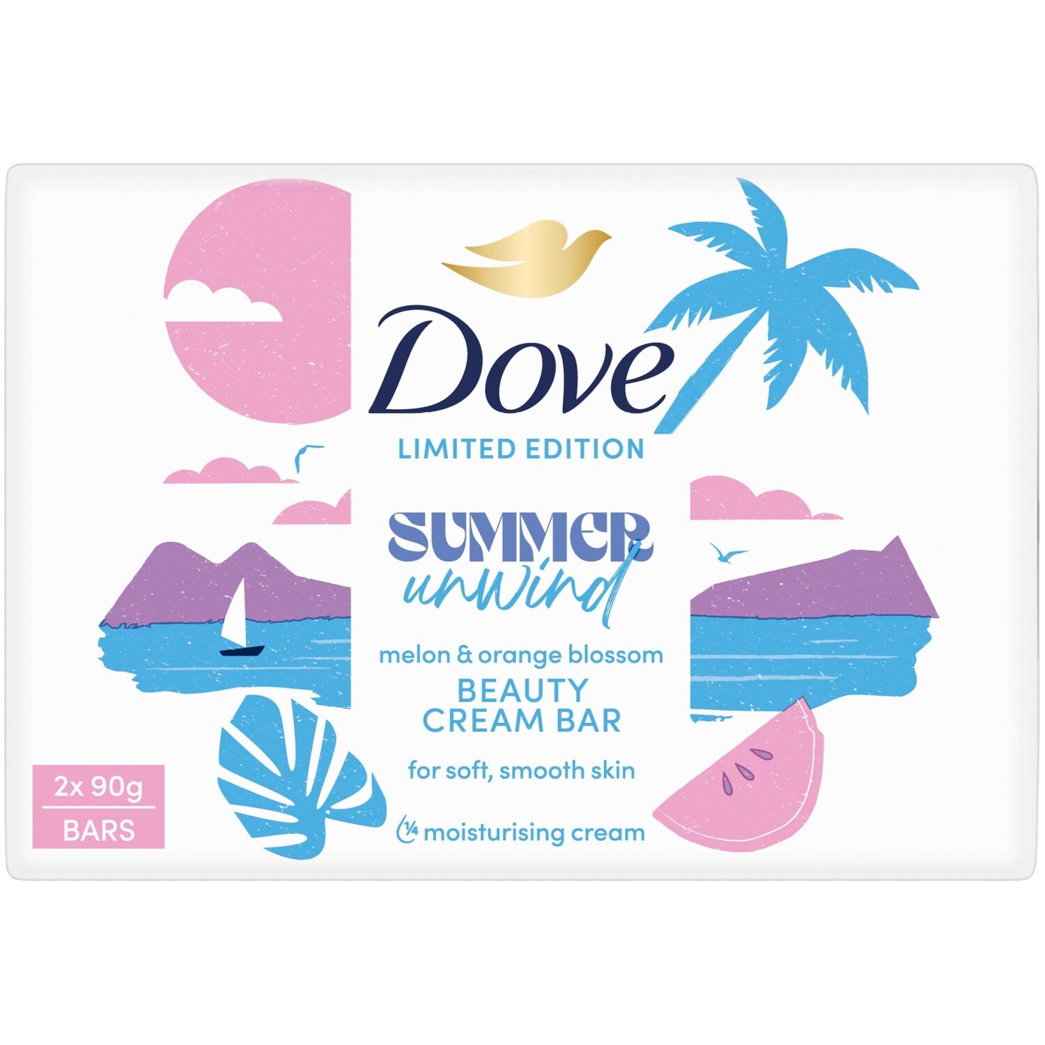 Pack of 2 Dove Summer Unwind Beauty Cream Bars Image 1