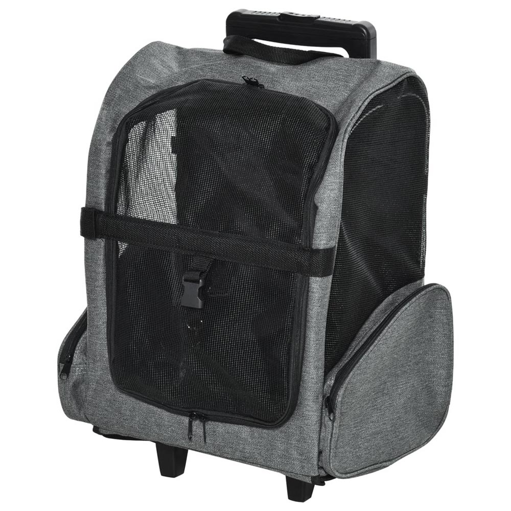 PawHut Pet Travel Backpack Bag Grey Image 1